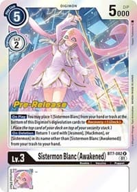 Sistermon Blanc (Awakened) - Next Adventure Pre-Release Cards - Digimon Card Game card