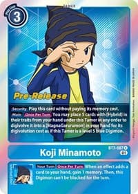 Koji Minamoto - Next Adventure Pre-Release Cards - Digimon Card Game card