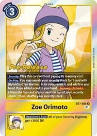 Zoe Orimoto - Next Adventure Pre-Release Cards - Digimon Card Game card
