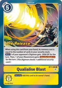 Qualialise Blast - Next Adventure Pre-Release Cards - Digimon Card Game card