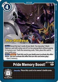 Pride Memory Boost! - Next Adventure Pre-Release Cards - Digimon Card Game card