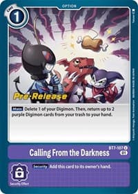 Calling From the Darkness - Next Adventure Pre-Release Cards - Digimon Card Game card