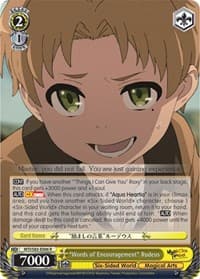 "Words of Encouragement" Rudeus - Mushoku Tensei: Jobless Reincarnation - Weiss Schwarz card