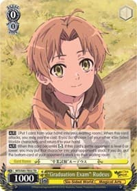 "Graduation Exam" Rudeus - Mushoku Tensei: Jobless Reincarnation - Weiss Schwarz card