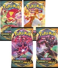 Darkness Ablaze Booster Pack Art Bundle [Set of 4] - SWSH03: Darkness Ablaze - Pokemon card
