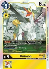 Unimon - ST3-07 (Official Tournament Pack Vol.4) - Starter Deck 03: Heaven's Yellow - Digimon Card Game card