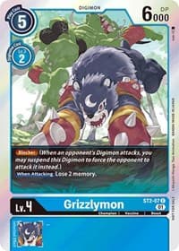 Grizzlymon - ST2-07 (Official Tournament Pack Vol.4) - Starter Deck 02: Cocytus Blue - Digimon Card Game card