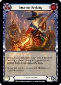 Emeritus Scolding (Blue) (Extended Art) - LGS092 - Flesh and Blood: Promo Cards - Flesh and Blood TCG card