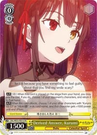 Derived Answer, Kurumi (Foil) - Date A Bullet - Weiss Schwarz card