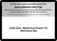 Code Card - Mysterious Powers Tin [Necrozma GX] - SM - Burning Shadows - Pokemon card