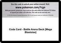 Code Card - Battle Arena Deck [Mega Blastoise] - SM - Celestial Storm - Pokemon card