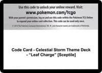 Code Card - Celestial Storm Theme Deck - "Leaf Charge" [Sceptile] - SM - Celestial Storm - Pokemon card