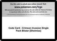 Code Card - Crimson Invasion Single Pack Blister [Dhelmise] - SM - Crimson Invasion - Pokemon card