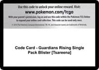 Code Card - Guardians Rising Single Pack Blister [Tsareena] - SM - Guardians Rising - Pokemon card
