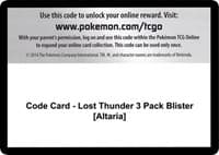 Code Card - Lost Thunder 3 Pack Blister [Altaria] - SM - Lost Thunder - Pokemon card