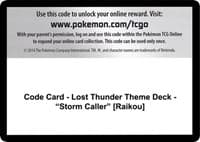 Code Card - Lost Thunder Theme Deck - "Storm Caller" [Raikou] - SM - Lost Thunder - Pokemon card