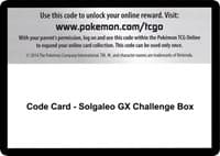 Code Card - Solgaleo GX Challenge Box - SM - Celestial Storm - Pokemon card