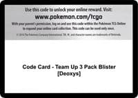 Code Card - Team Up 3 Pack Blister [Deoxys] - SM - Team Up - Pokemon card