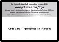 Code Card - Triple Effect Tin [Flareon] - SM - Guardians Rising - Pokemon card