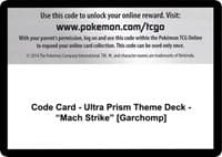 Code Card - Ultra Prism Theme Deck - "Mach Strike" [Garchomp] - SM - Ultra Prism - Pokemon card