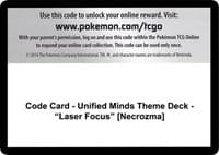 Code Card - Unified Minds Theme Deck - "Laser Focus" [Necrozma] - SM - Unified Minds - Pokemon card