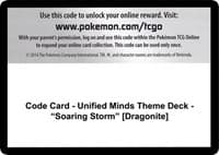 Code Card - Unified Minds Theme Deck - "Soaring Storm" [Dragonite] - SM - Unified Minds - Pokemon card