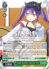Simple Question, Tokoyami Towa - hololive production - Weiss Schwarz card