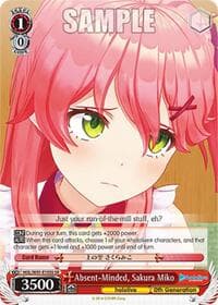 Absent-Minded, Sakura Miko (SR) - hololive production - Weiss Schwarz card