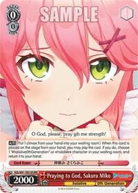 Praying to God, Sakura Miko (RRR) - hololive production - Weiss Schwarz card