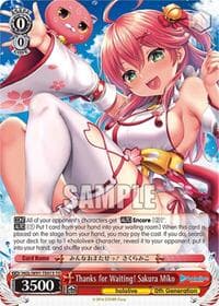 Thanks for Waiting! Sakura Miko - hololive production - Weiss Schwarz card