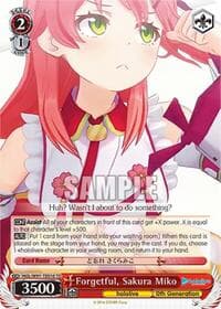 Forgetful, Sakura Miko - hololive production - Weiss Schwarz card