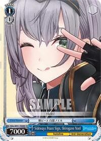 Sideways Peace Sign, Shirogane Noel - hololive production - Weiss Schwarz card