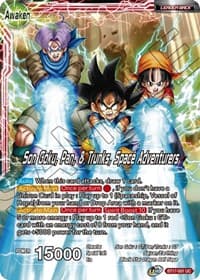 Son Goku // Son Goku, Pan, & Trunks, Space Adventurers - Ultimate Squad - Dragon Ball Super: Masters card