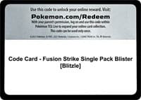 Code Card - Fusion Strike Single Pack Blister [Blitzle] - SWSH08: Fusion Strike - Pokemon card