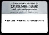 Code Card - Giratina 3-Pack Blister Pack - Miscellaneous Cards & Products - Pokemon card
