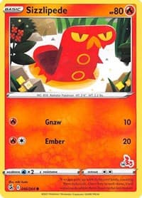 Sizzlipede - 046/264 (#14 Cinderace Stamped) - Battle Academy 2022 - Pokemon card