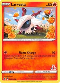 Larvesta - 023/198 (#36 Cinderace Stamped) - Battle Academy 2022 - Pokemon card