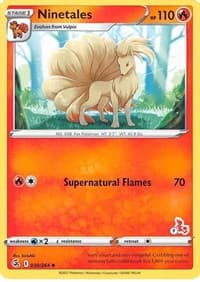 Ninetales - 030/264 (#7 Cinderace Stamped) - Battle Academy 2022 - Pokemon card