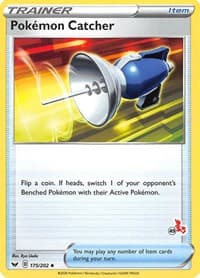 Pokemon Catcher - 175/202 (#49 Cinderace Stamped) - Battle Academy 2022 - Pokemon card