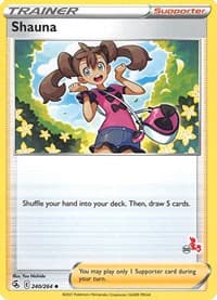 Shauna - 240/264 (#50 Cinderace Stamped) - Battle Academy 2022 - Pokemon card