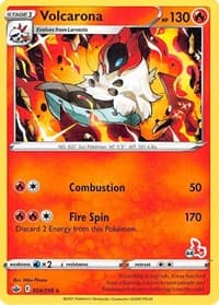 Volcarona - 024/198 (#44 Cinderace Stamped) - Battle Academy 2022 - Pokemon card