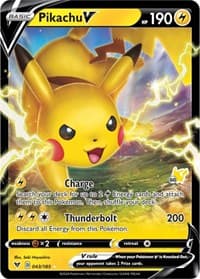 Pikachu V - 043/185 (#60 Pikachu Stamped) - Battle Academy 2022 - Pokemon card