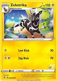Zebstrika - 054/185 (#34 Pikachu Stamped) - Battle Academy 2022 - Pokemon card