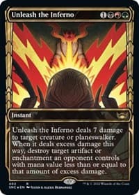 Unleash the Inferno (Gilded Foil) - Streets of New Capenna - Magic: The Gathering card