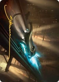 Run Out of Town Art Card (Gold-Stamped Signature) - Art Series: Streets of New Capenna - Magic: The Gathering card