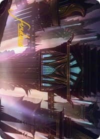 Skybridge Towers Art Card (Gold-Stamped Signature) - Art Series: Streets of New Capenna - Magic: The Gathering card