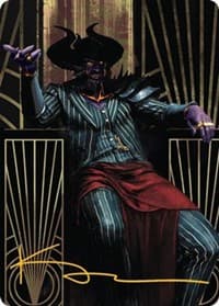 Ob Nixilis, the Adversary Art Card (71/81) (Gold-Stamped Signature) - Art Series: Streets of New Capenna - Magic: The Gathering card