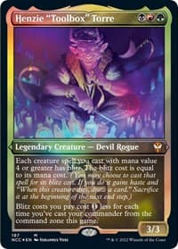 Henzie "Toolbox" Torre (Display Commander) - Thick Stock - Commander: Streets of New Capenna - Magic: The Gathering card