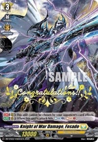 Knight of War Damage, Fosado (Hot Stamped) - Bushiroad Event Cards - Cardfight Vanguard card