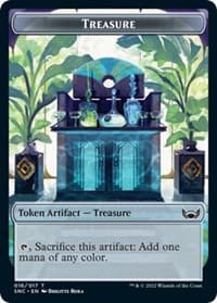 Treasure (016) // Wizard Double-Sided Token - Streets of New Capenna - Magic: The Gathering card